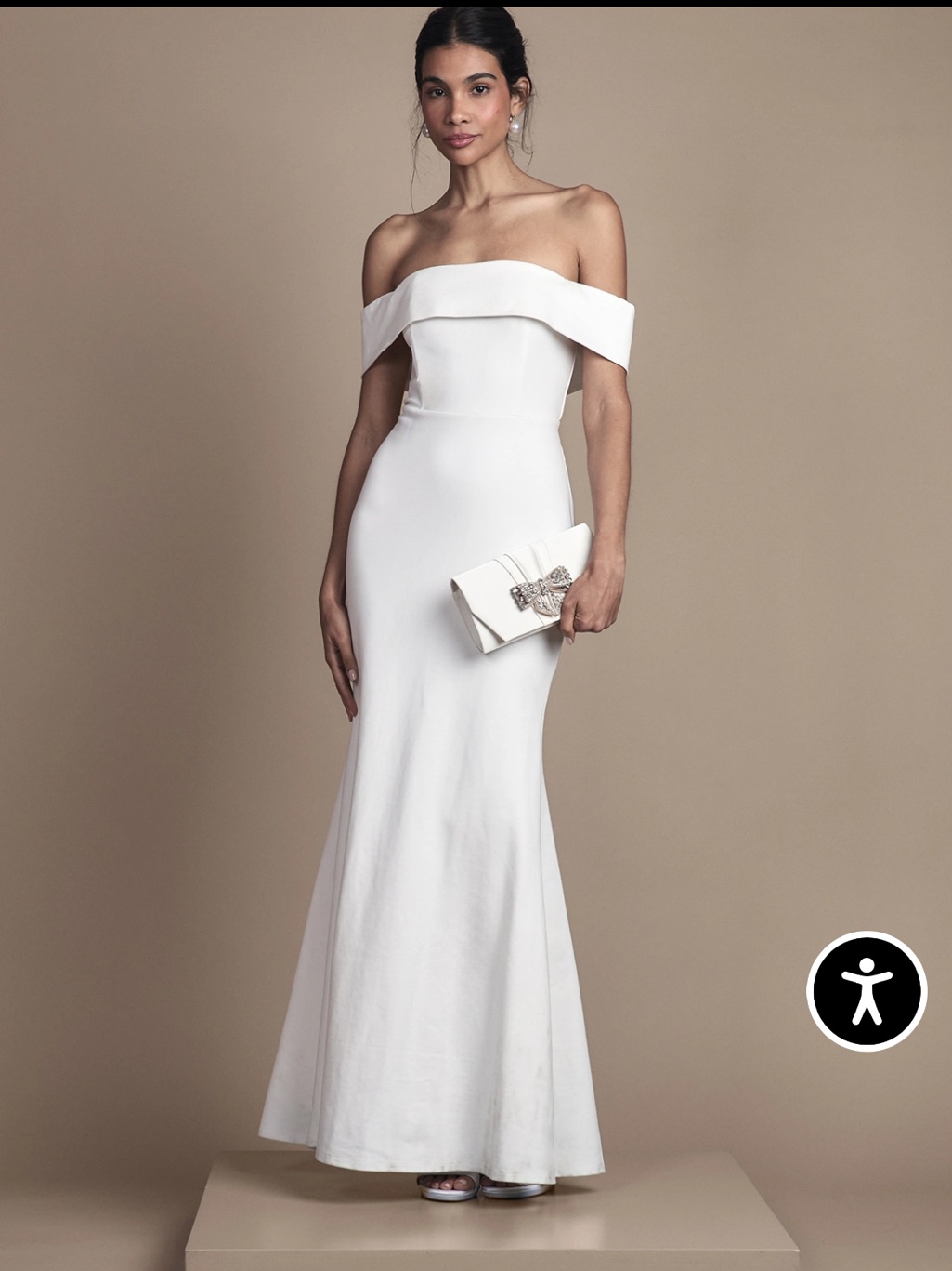Ponte Bardot Maxi Wedding Dress